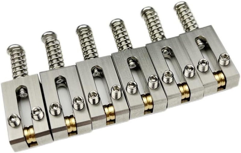 Kaynes 6PCS Guitar Bridge Roller Saddles – Stainless Steel Tremolo Bridges Saddle for Fender Telecaster Tele Stratocaster Strat ST TL Style Electric Guitar Replacement (10.5mm) - Image 1